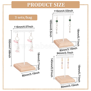 3Pcs 3 Sizes Iron T Bar Earring Display Stands(EDIS-WH0012-36B)-2