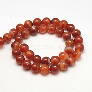 Natural Striped Agate/Banded Agate Beads Strands(G-G591-10mm-03)-2