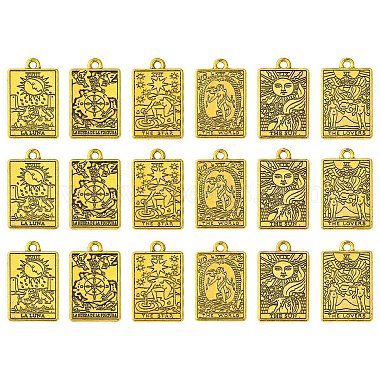 Antique Golden Rectangle Alloy Pendants