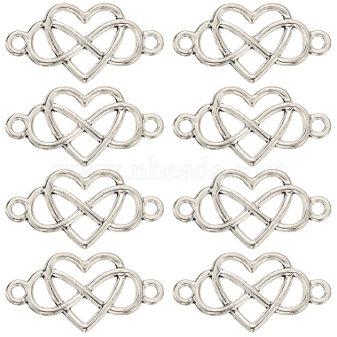 Antique Silver Heart Alloy Links