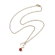 Natural Mixed Gemstone & Heart Pendant Necklaces with Golden Brass Cable Chains(NJEW-JN04618)-5