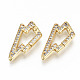 Brass Micro Pave Clear Cubic Zirconia Twister Clasps(ZIRC-S067-122-NF)-1