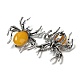 Dual-use Items Alloy Pave Jet Rhinestone Spider Brooch(JEWB-C026-07H-AS)-2