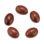 Gemstone Cabochons, Oval, Synthetic Goldstone, 18x13x6mm(G-A056-13x18x6-4)