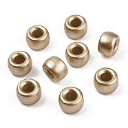 Spray Painted Plastic Beads, Barrel, Matte Style, Light Gold Plated, 9x6mm, Hole: 3.8mm, about 1900pcs/500g(KY-T025-01-G02)
