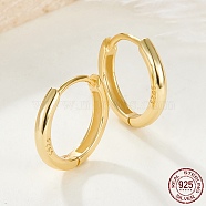 925 Sterling Silver Hoop Earrings for Women, Real 18K Gold Plated, 18mm(EJEW-F317-06G)