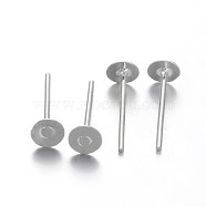 Rack Plating Iron Ear Studs Findings, Cadmium Free & Nickel Free & Lead Free, Platinum, 12x4mm, Pin: 0.6mm(X-IFIN-M029-06P-NR)