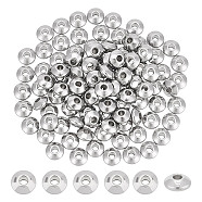 100Pcs 304 Stainless Steel Spacer Beads, Metal Findings for Jewelry Making Supplies, Saucer Beads, Stainless Steel Color, 6x3mm, Hole: 1.8mm(STAS-UN0054-15)
