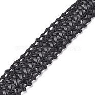PU Imitation Leather Ribbon, Centipede Shape, Black, 7/8 inch(22~23mm)(OCOR-XCP0001-54)