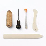 Leather Sewing Tools, Leather Craft Hand Stitching Tools, with Leather Sewing Waxed Thread and Needle for Leather Craft Making, Mixed Color, 8.6cm(TOOL-O006-02)