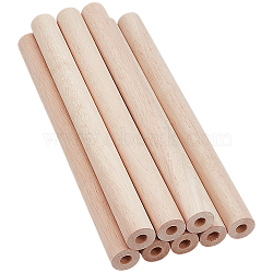 Rubber Wooden Pipe, Tubular, PeachPuff, 300x25mm, Hole: 10mm(WOOD-WH0051-03B)