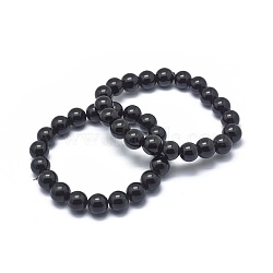 Synthetic Black Stone Bead Stretch Bracelets, Round, 2 inch~2-3/8 inch(5~6cm), Bead: 5.8~6.8mm(X-BJEW-K212-A-032)