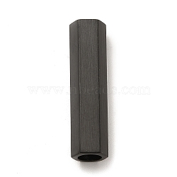 304 Stainless Steel Matte Magnetic Clasps, Hexagon Tube, Gunmetal, 25x6.5mm, Hole: 4mm(STAS-M308-07B)