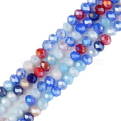 Glass Beads Strands, Faceted, Rondelle, Cornflower Blue, 3.5x3mm, Hole: 0.9mm, about 130Pcs/strand, 14.37 inch(36.5cm)(GLAA-N051-11B)