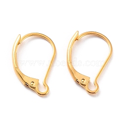 304 Stainless Steel Leverback Earring Findings, Real 24K Gold Plated, 16.5x10x2mm, Pin: 1mm(STAS-K233-04G)