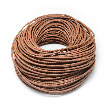 Leather Braided Cord, Peru, 3mm, about 54.68 yards(50m)/bundle
