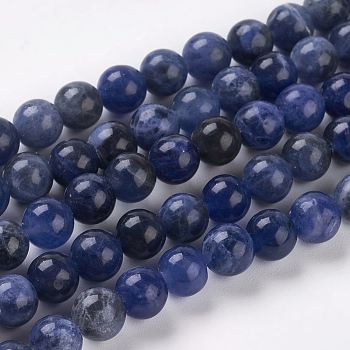 Natural Sodalite Beads Strands, Grand A, Round, 6mm, Hole: 0.8mm