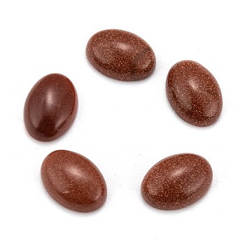 Gemstone Cabochons, Oval, Synthetic Goldstone, 18x13x6mm