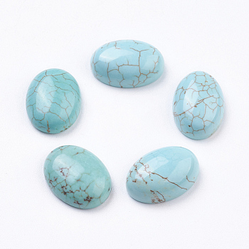 Natural Howlite Cabochons, Oval, Dyed, 16x12x5mm