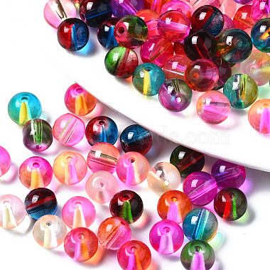 Transparent Two Tone Baking Painted Glass Beads(DGLA-N033-09)-3