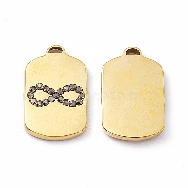 Real 18K Gold Plated Oval Stainless Steel+Rhinestone Pendants