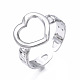 304 Stainless Steel Heart Open Cuff Ring(RJEW-T023-55P)-3