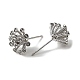 Brass Cubic Zirconia Stud Earring Settings(CU-CBA53F6-02P)-2