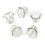 Acrylic Bead Caps for Wind Chimes Making, Multi-Petal Flower, Camel, 17.5~19x14~15mm, Hole: 2mm(TACR-TAC0013-01E)