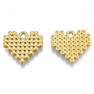 Ion Plating(IP) 304 Stainless Steel Pendants, Heart, Real 18K Gold Plated, 18x20x1.5mm, Hole: 2mm(STAS-N098-190LG)