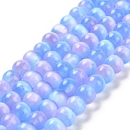 Natural Selenite Beads Strands, Grade A, Dyed, Round, Lilac, 10mm, Hole: 0.8mm, about 36~38pcs/strand, 15.16~15.35''(38.5~39cm)(G-P493-03D)