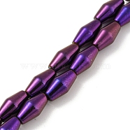 Electroplated Synthetic Magnetic Hematite Beads Strands, Bicone, Purple Plated, 6.2~6.5x12~12.5mm, Hole: 1.4mm, about 33pcs/strand, 16.89''(42.9cm)(G-Z032-B01-02G)