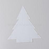 Acrylic Board, Christmas Tree, Clear, 177x145x2mm(TACR-WH0007-05)