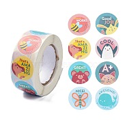 Reward Stickers, Round Animal Encouragement Stickers for Kids , Animal Pattern, 6.5x2.8cm(X-DIY-K037-03A)