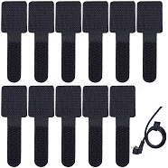 Gorgecraft 40Pcs Nylon Hook and Loop Tape Wire Organizer, Adhesive Cable Ties, Black, 91x28x2.5mm(AJEW-GF0005-34)