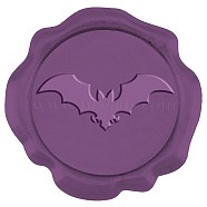 CRASPIRE Adhesive Wax Seal Stickers, Envelope Seal Decoration, for Craft Scrapbook DIY Gift, Purple, Bat Pattern, 3cm, about 50pcs/box(DIY-CP0008-18O)