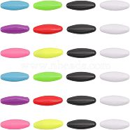 CHGCRAFT 60Pcs Plastic Oval Lapel Pins, Scarf Hijab Brooch Pin for Ladies Hair Dressing Accessories, Mixed Color, 38x12x9mm(JEWB-CA0001-21)