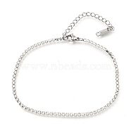 304 Stainless Steel Rhinestone Cup Chain Bracelets, with Lobster Claw Clasps, Stainless Steel Color, Clear, 7-1/8 inch(18cm)(AJEW-B004-01B-A)