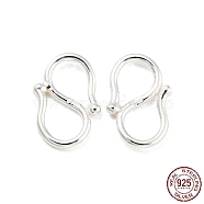 925 Sterling Silver S-Hook Clasps, with 925 Stamp, Silver, 10x7x1mm, Hole: 4.5x3.5mm(STER-K175-05S)