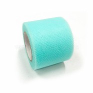 Deco Mesh Ribbons, Tulle Fabric, Tulle Roll Spool Fabric For Skirt Making, Light Blue, 2 inch(5cm), about 25yards/roll(22.86m/roll)(OCOR-P010-C-C42)