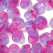 Electroplated Glass Beads, Spray-Painted, Tri Beans, Morning Glory, Camellia, 7x11x12mm, Hole: 1.4mm, 100pcs/set(GLAA-G119-01F)