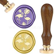 DIY Scrapbook, Brass Wax Seal Stamp and Wood Handle Sets, Animal Pattern, 83x22mm, Head: 7.5mm, Stamps: 25x14.5mm(AJEW-WH0131-031)