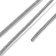 Braided Round Steel Wire, for DIY Bracelets, Light Grey, 3.2mm(OCOR-D300-26)