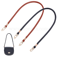 2Pcs 2 Colors PU Imitation Leather Bag Straps, with Alloy Swivel Clasps and Iron D-Rings, Mixed Color, 62.2x0.85x0.2cm, 1pc/color(DIY-WR0002-07)