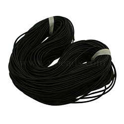 Solid Synthetic Rubber Beading Cord, Black, Round, No Hole, Black, 6mm, about about 43.74 yards(40m)/2000g(RCOR-G004-01-6mm)