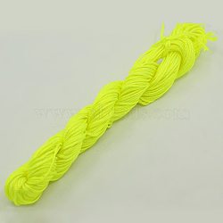 Nylon Thread, Nylon Jewelry Cord for Custom Woven Bracelets Making, Yellow, 1mm, about 26m/bundle, 10bundles/bag, about 284.34 Yards(260m)/Bag.(NWIR-R002-1mm-21)