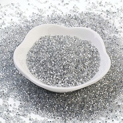 MGB Matsuno Glass Beads, Japanese Seed Beads, Silver Lined Round Hole Glass Seed Beads, Two Cut, Hexagon, Silver, 15/0, 1x1x1mm, Hole: 0.8mm, about 135000pcs/bag, 450g/bag(SEED-Q023B-42)