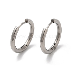 Tarnish Resistant 202 Huggie Hoop Earrings with 304 Stainless Steel Pins for Women, Stainless Steel Color, 10 Gauge, 18.5x2.5mm(EJEW-Q767-02F-P)