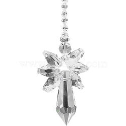 Glass Angel Pendant Decorations, Hanging Suncatchers, for Home Decoration, Clear, 180~200mm(HJEW-PW0002-03F)