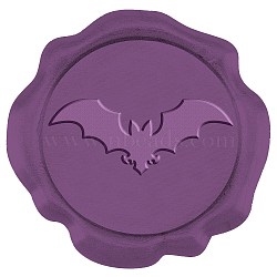 CRASPIRE Adhesive Wax Seal Stickers, Envelope Seal Decoration, for Craft Scrapbook DIY Gift, Purple, Bat Pattern, 3cm, about 50pcs/box(DIY-CP0008-18O)