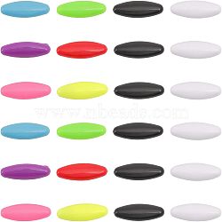 CHGCRAFT 60Pcs Plastic Oval Lapel Pins, Scarf Hijab Brooch Pin for Ladies Hair Dressing Accessories, Mixed Color, 38x12x9mm(JEWB-CA0001-21)